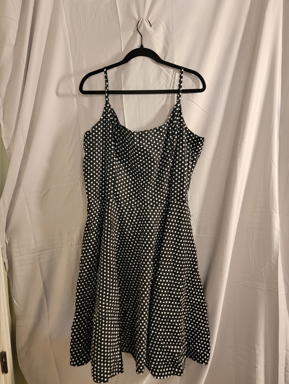 Tailor & Twirl Black Polka Dot Fit & Flare Sundress 4X